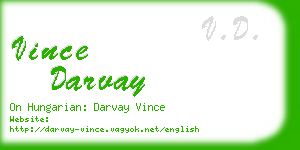 vince darvay business card